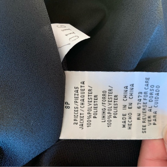 Danny & Nicole Black Blazer Button Down Dress Jacket with sheer sleeves 8P - Picture 6 of 6